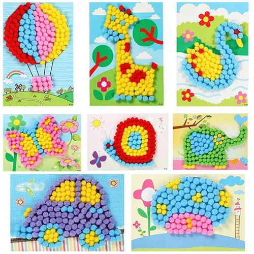 BS138-8 Set 8 шт. в партии Детские креативные DIY плюшевые картина "Боулинг" наклейки детские развивающие материал ручной работы Мультяшные головоломки игрушки BS138 - Цвет: BS138-8 Set
