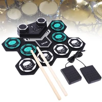 roll up electronic drums set 8 silicon pads built in speakers midi support bluetooth compatible with built in lithium battery
