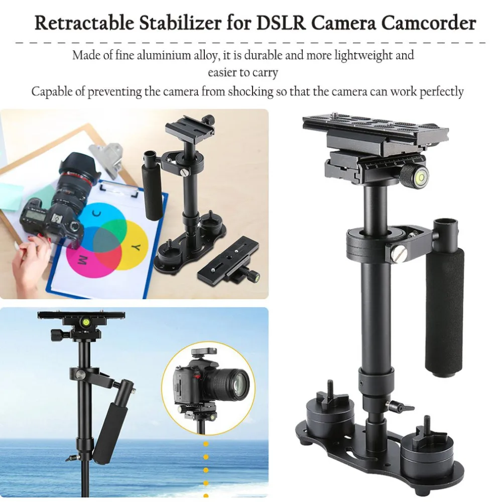 S40 Steadycam масштабируемый из углеродного волокна Ручной Стабилизатор Steadicam для Canon Nikon sony DSLR камера компактная видеокамера