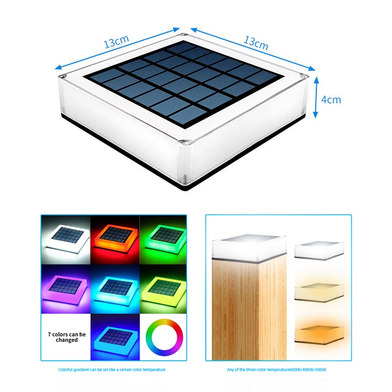 Светодиодная лампа на солнечной батарее водонепроницаемый цветной