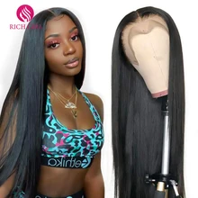 Richgirl Brazilian Straight Wig 13X6 HD Lace Front Human Hair Wigs For Black Women 4X4 5X5 6X6 40 In