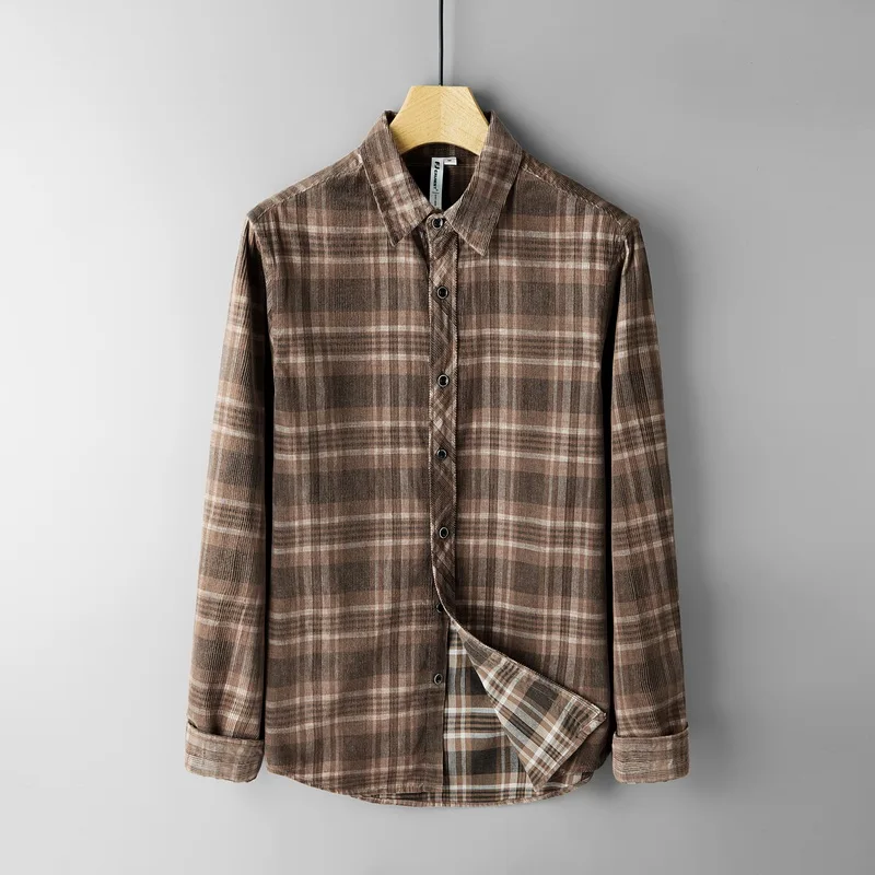 

Новый дизайн брендовая мужская клетчатая рубашка хлопок с длинным рукавом осенние рубашки для мужчин модные мужские повседневные рубашки ...