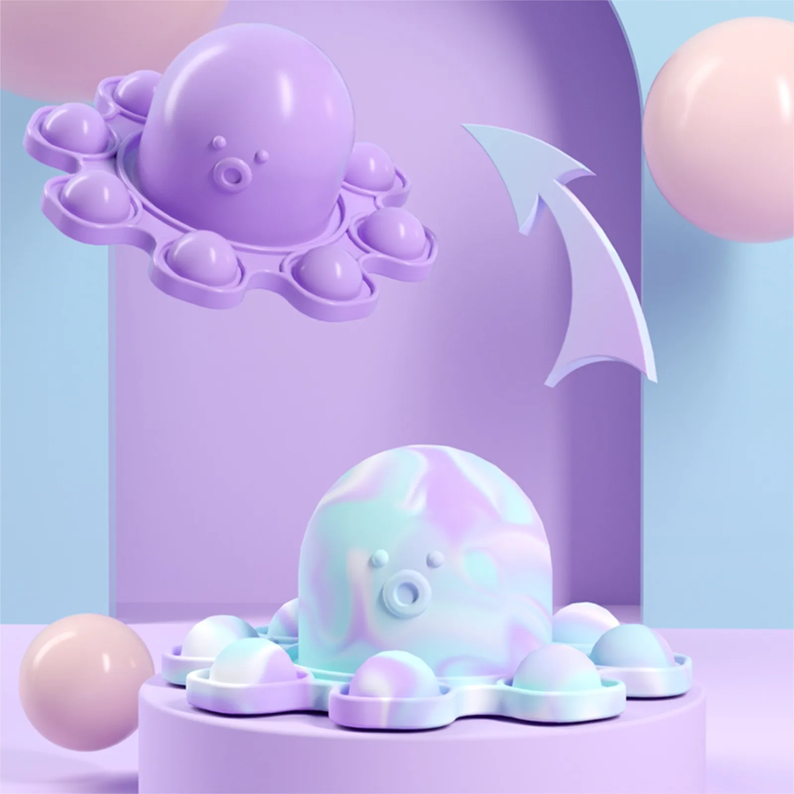 Игрушки фиджеты с обеих сторон игрушка осьминог силиконовый пузырь гаджет