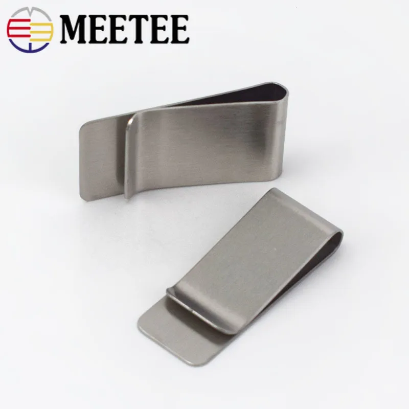 Металлический зажим для денег Meetee 2 шт. из нержавеющей стали кожаный ноутбука