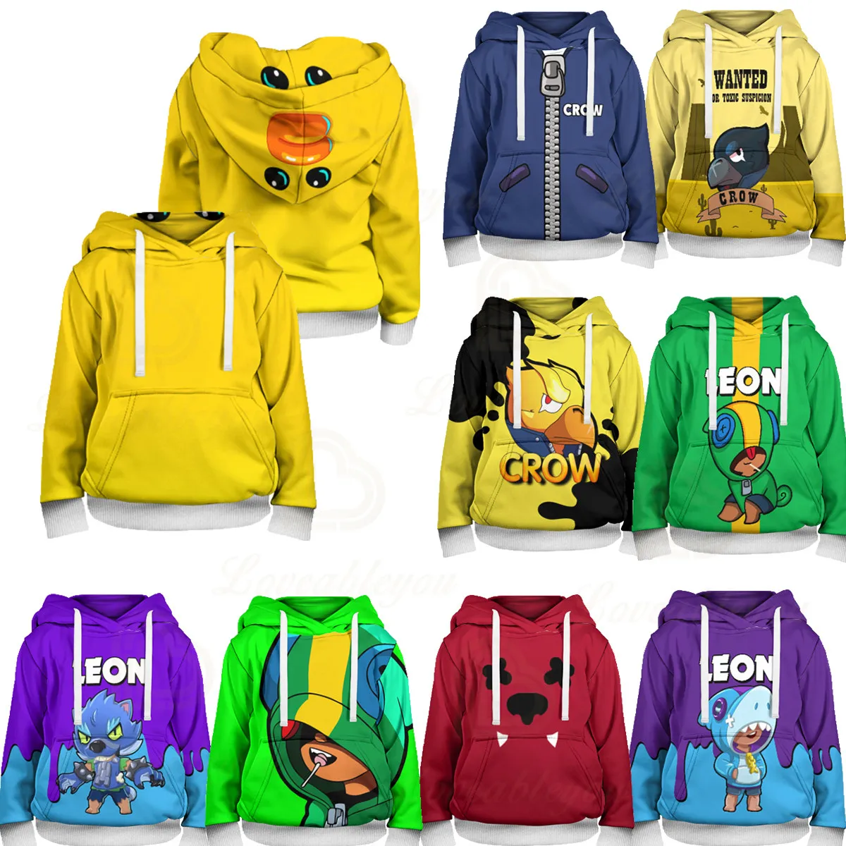 Толстовка POCO browling для мальчиков и девочек тонкая 3D PRIMO MORTIS ворона шип Леон Шелли