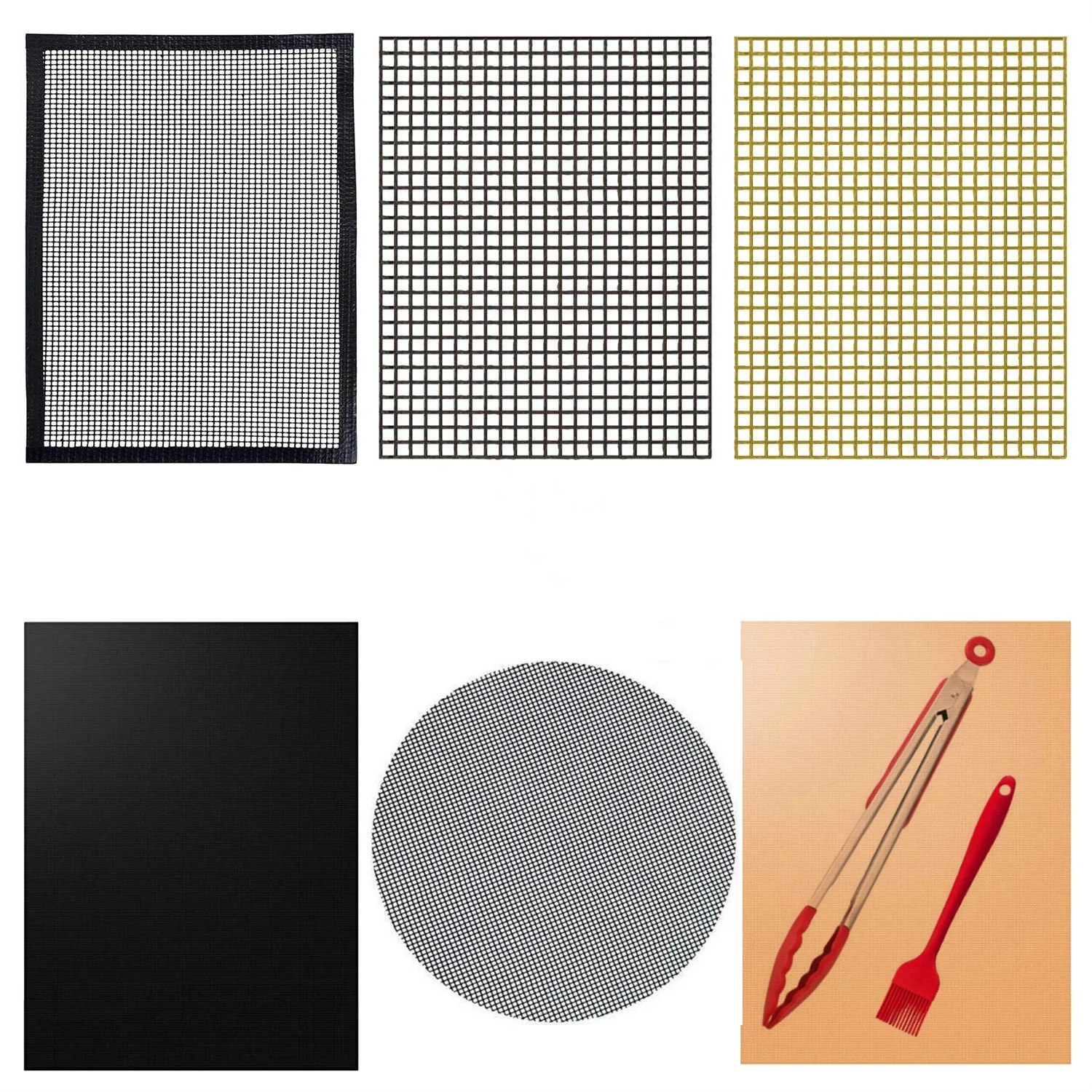 Полый термостойкий сетчатый коврик для барбекю с тефлоновым покрытием