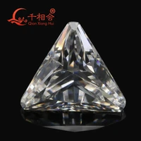 ij white yellowish color triangle shape step corner for cubic zirconia loose cz stone made by qianxiang hui 10pcs for one bag