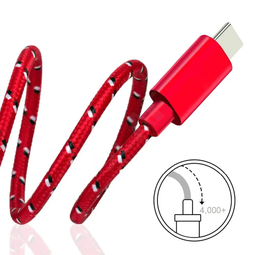 Fast Charging Nylon Weave Type C Cable 1/2/3m For Samsung Galaxy S10 S9 S8 Plus Type-c Data for Xiaomi Redmi Note 7 MI 9 8 | Мобильные