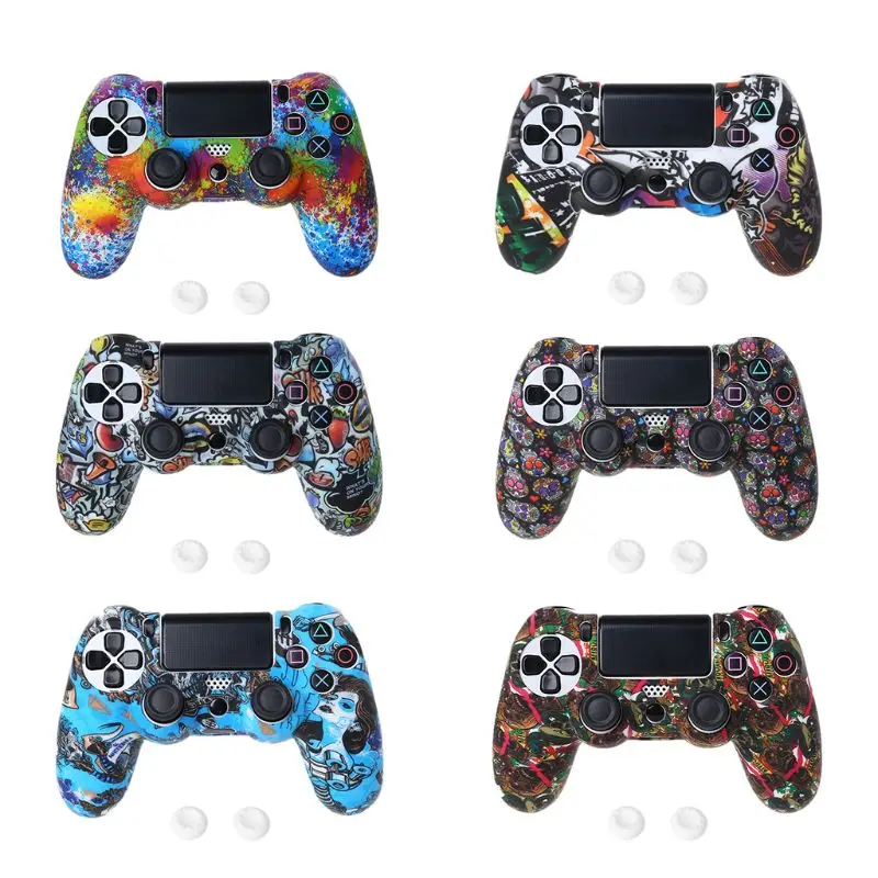 1 комплект силиконовый защитный чехол со звездами черепами и крышкой джойстика