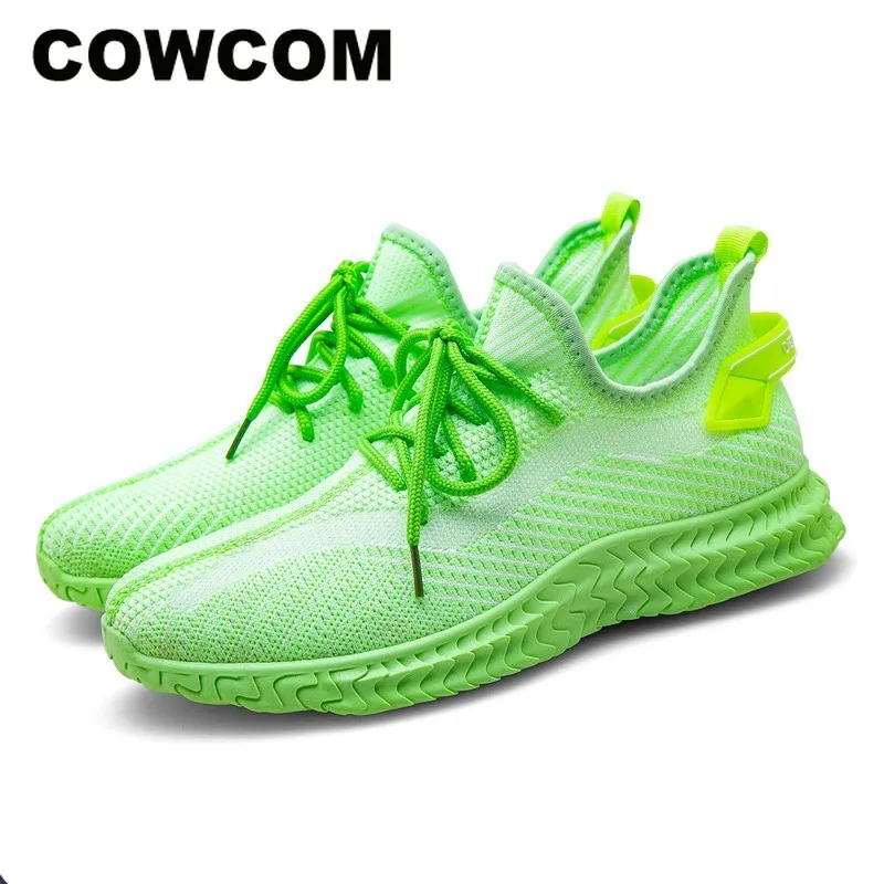 COWCOM 2020 летние новые тканые дышащие мужские туфли для бега на открытом воздухе