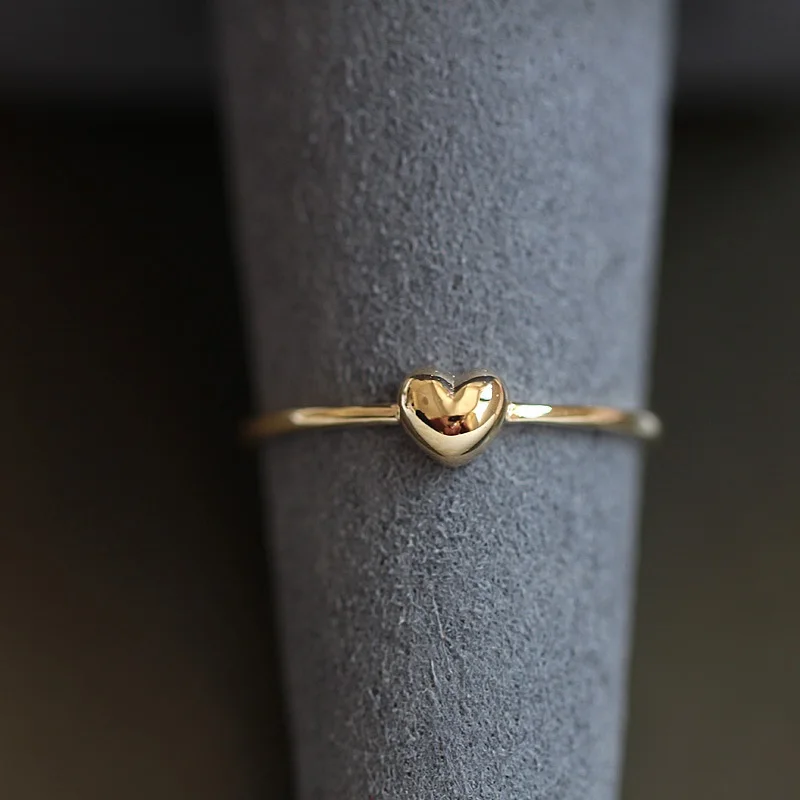 

Chubby Heart-shaped Ring Gold Color Opening Adjustment Ring Thin Ring Elegant Charm Women Accessories Jewelry Anniversary Gift