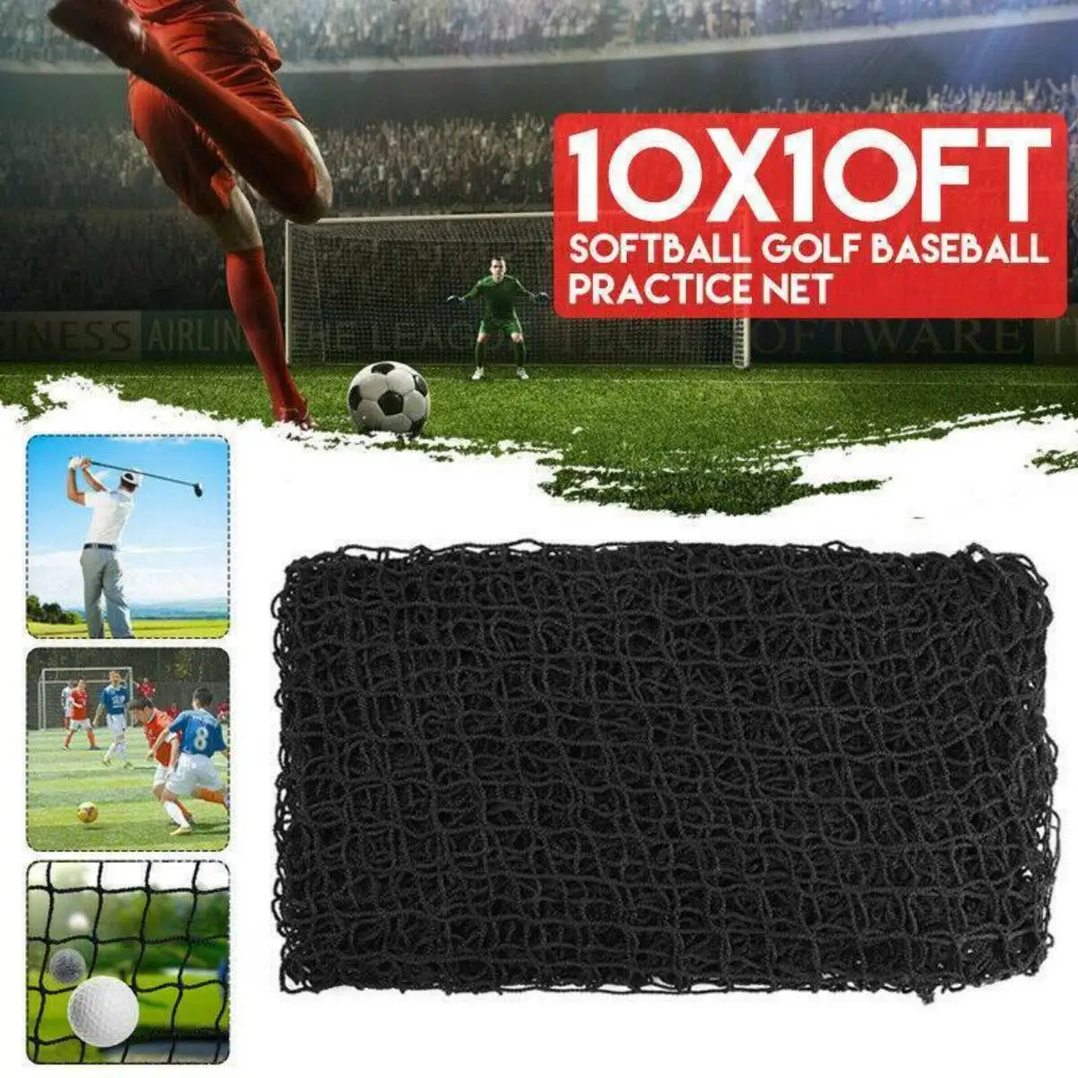 

Golf Practice Net PE Heavy Duty Impact Mesh Border Meter Netting Netting Straps Easy to Fasten Square Net Rope Border Net 3x3M