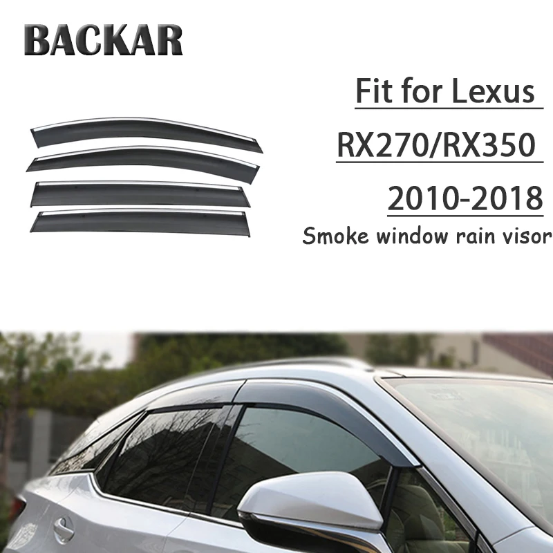 Backar 4pcs Auto Car Windows Rain Wind Sun Shield Deflector Visor Trim For Lexus RX270/RX350 2010 -2017 Accessories All Weather |