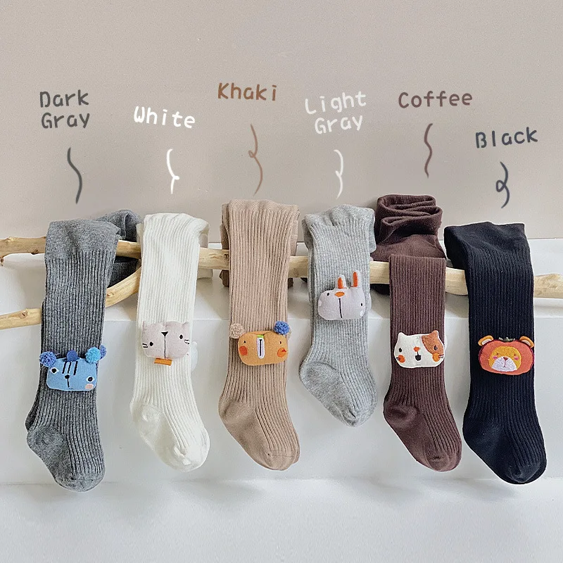 

Детские хлопковые колготки для девочек 0-8 лет, новинка 2021, весенне-осенне-зимние трикотажные колготки с мультяшным рисунком для детей, колго...