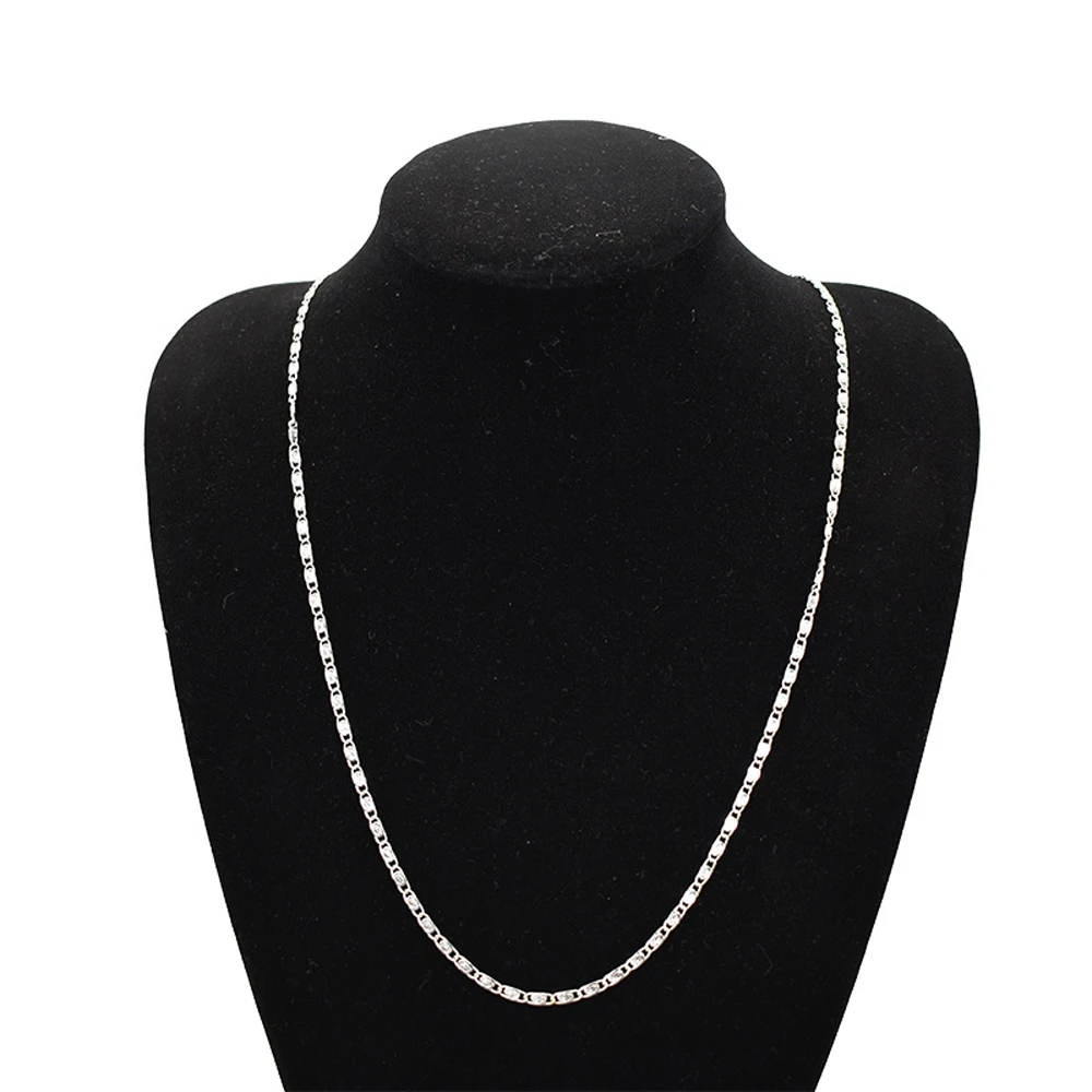 100 шт. акция серебряная цепочка 2 5 мм с отпечатком пальца ожерелье-цепочка Фигаро