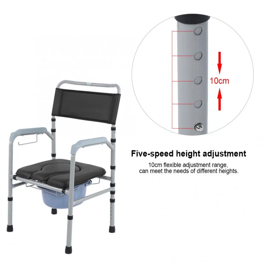 Складной унитаз из алюминиевого сплава для взрослых комодный туалетный стул