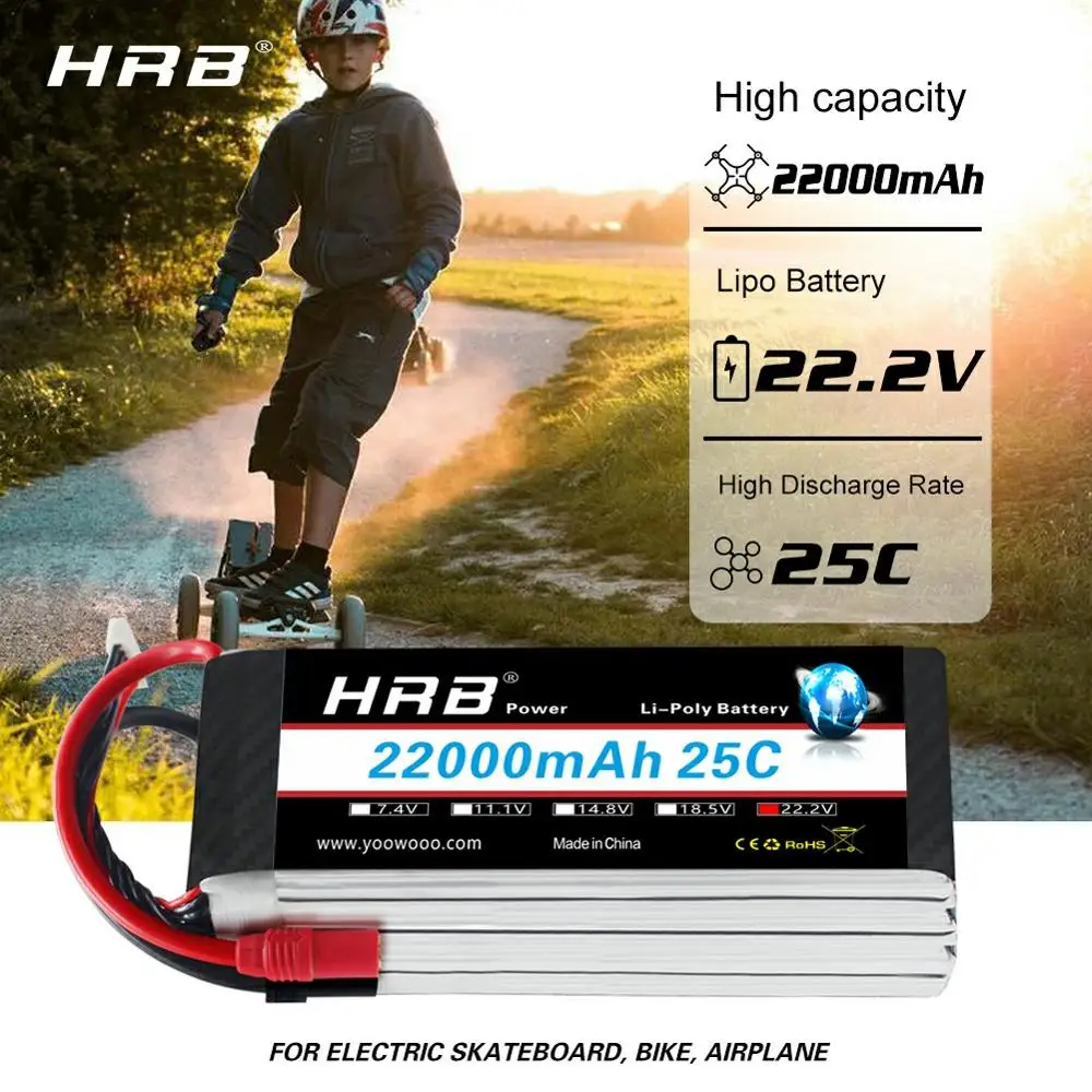 Аккумулятор HRB Lipo DJI Mini Drone 6s 22 2 V 22000mAh 25C для мультикоптера распространения Wings S800