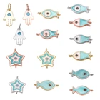 Подвески для изготовления ювелирных изделий в виде рыбы, медные покрытые серьги, подвески-кресты, подвески сделай сам для браслетов, подвески, оптовая продажа