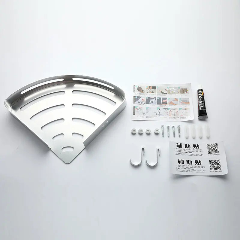 Полка-органайзер для ванной комнаты стойка хранения душа черные угловые полки