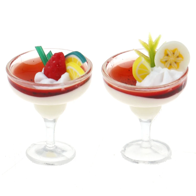 

1:12 Miniature Dollhouse Simulation Yogurt Ice Cream Cup for Doll House Decoration Toys Kids Kitchen Toy Set 2022 New Year Gift