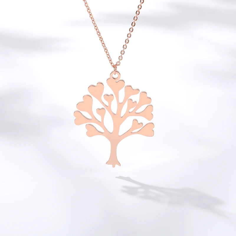 Кулон Древо жизни ожерелье из нержавеющей стали золотистого цвета романтичное в