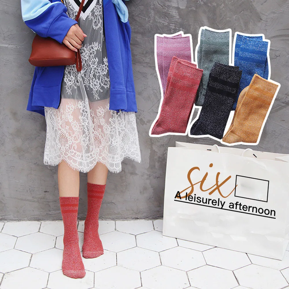 Зимние женские теплые носки-трубы хлопковые модные носки в стиле ретро