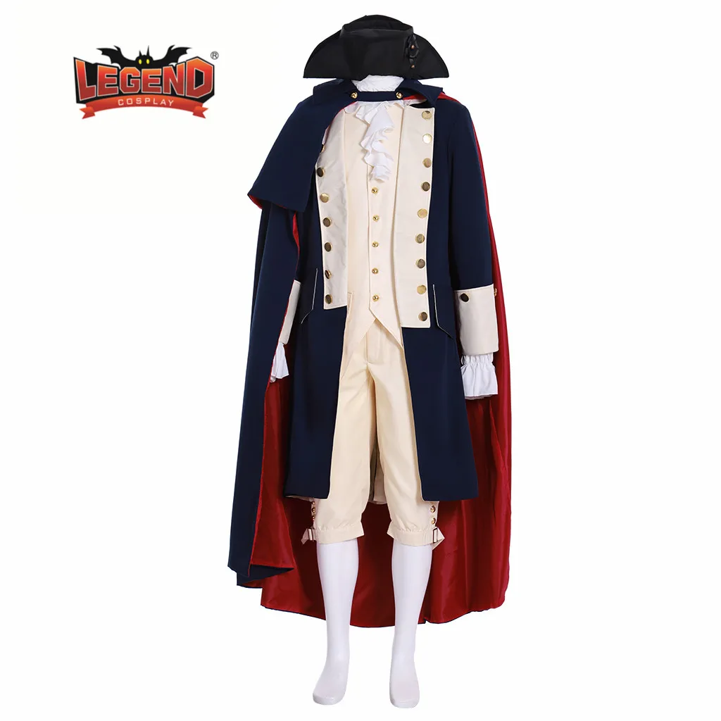 Поворот: WASHINGTON'S SPIES костюм для косплея наряд Джорджа Вашингтона синяя куртка с
