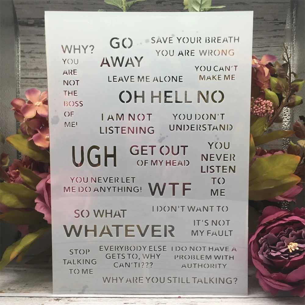 

Трафареты формата A4 29 см с общими словами для самостоятельной сборки, Настенная картина, строительный шаблон