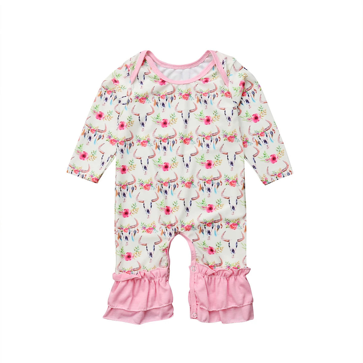 

Baby Moose Print One-piece Romper Clothes ropa de bebe Newborn Babies Deer Girls Ruffle Rompers Jumpsuit Outfit Clothing 0-24M