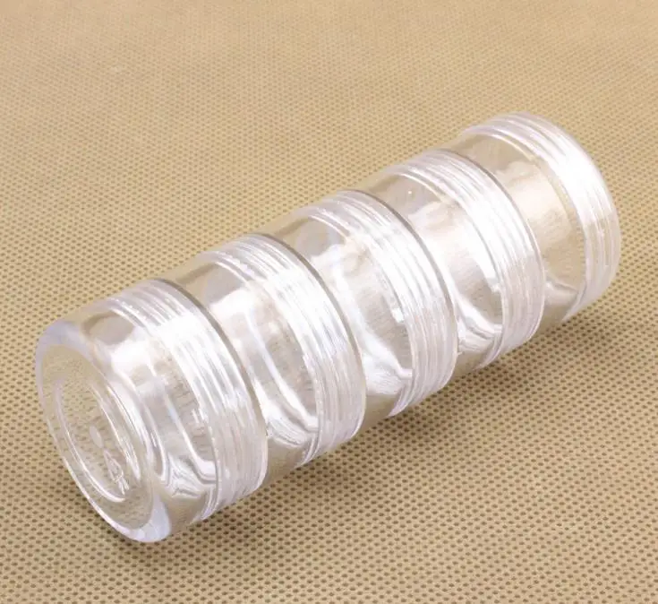 

600 Set 30*77mm Transparent Empty Plastic Storage Boxes Nail Art Tip Glitter Pot Box Rhinestone Bead Gems Case Wholesale