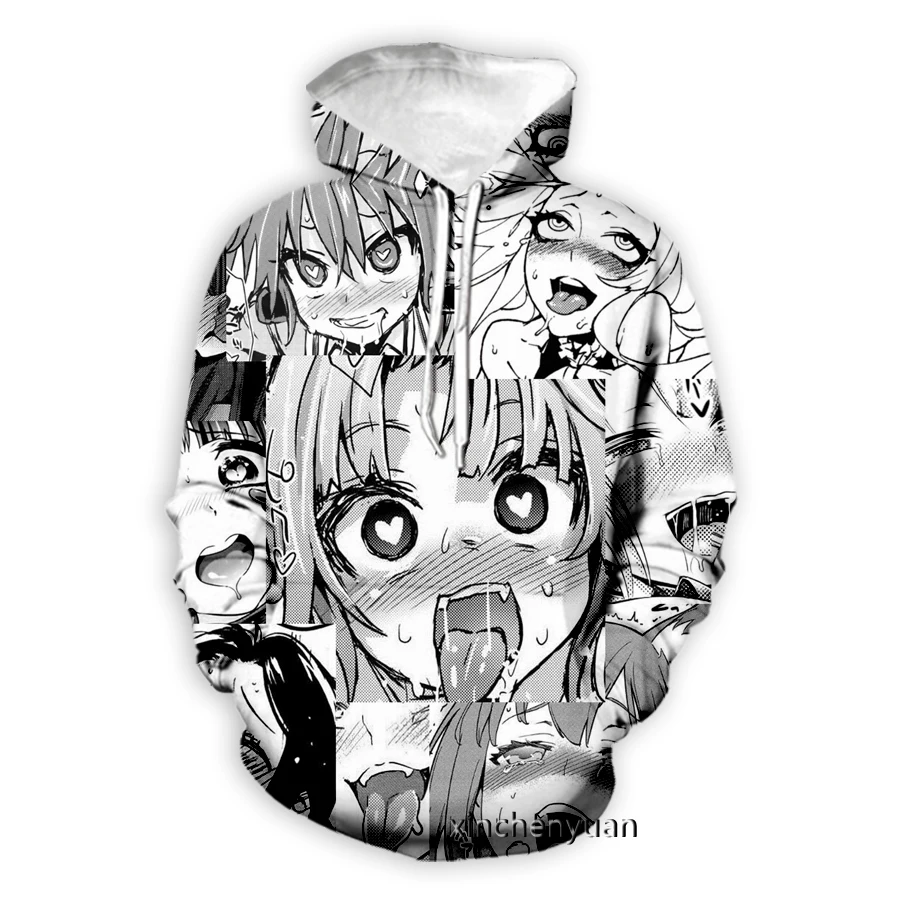 Новые мужские/женские толстовки xinchenyuan с 3D принтом аниме Ahegao модная Толстовка