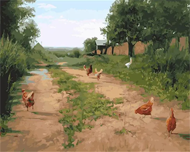 Набор для рисования по номерам на холсте с рамкой | Дом и сад