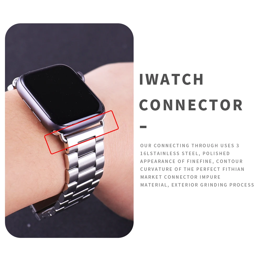 Серия адаптеров для ремешка Apple Watch 5 4 3 2 1 соединитель 42 мм 38 iwatch бесшовный