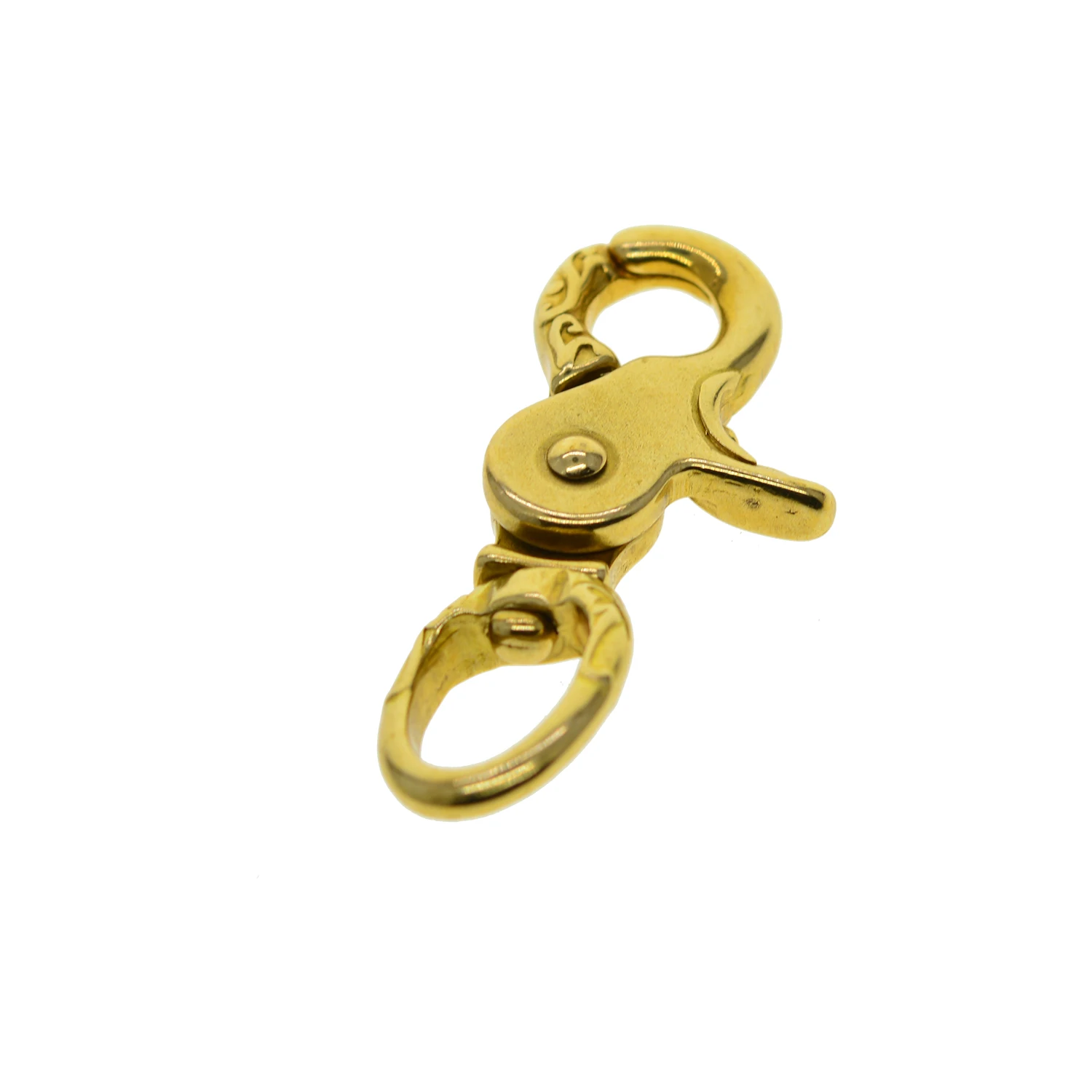 Твердая латунь оснастка поворотным спусковым брелок с крючками застежка-краб 0 5