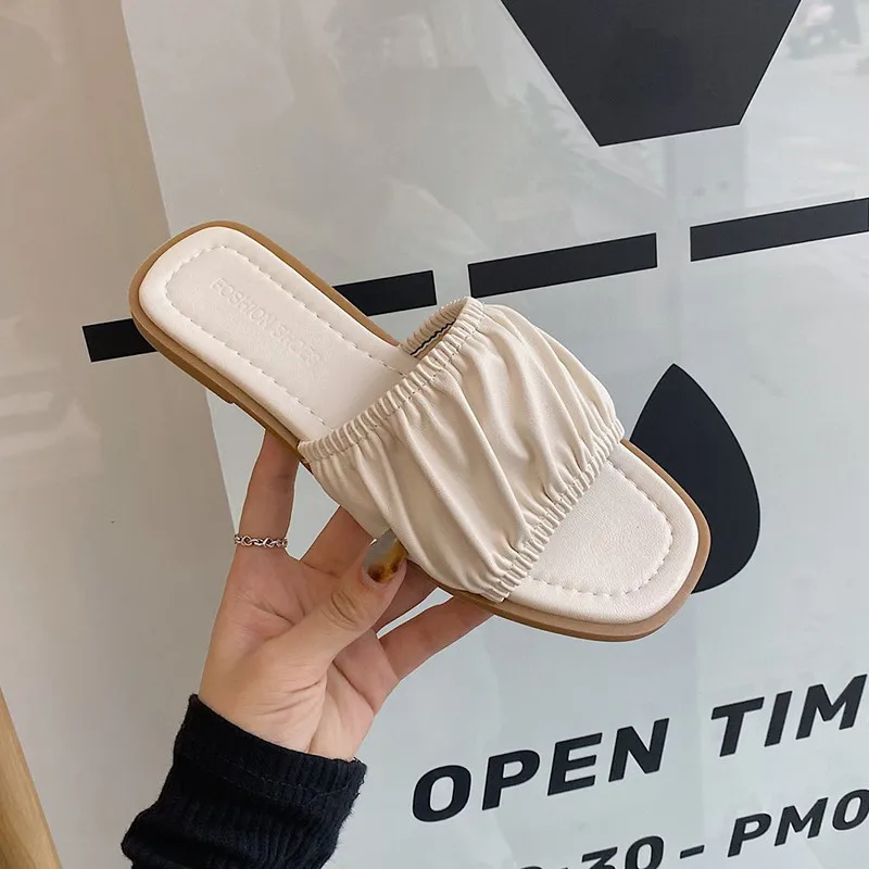 

Slippers Women Summer Shoes Slides Pantofle Fashion Shale Female Beach 2021 Flat Luxury Sabot Basic PU Rome Shoes Woman 2021 Sli