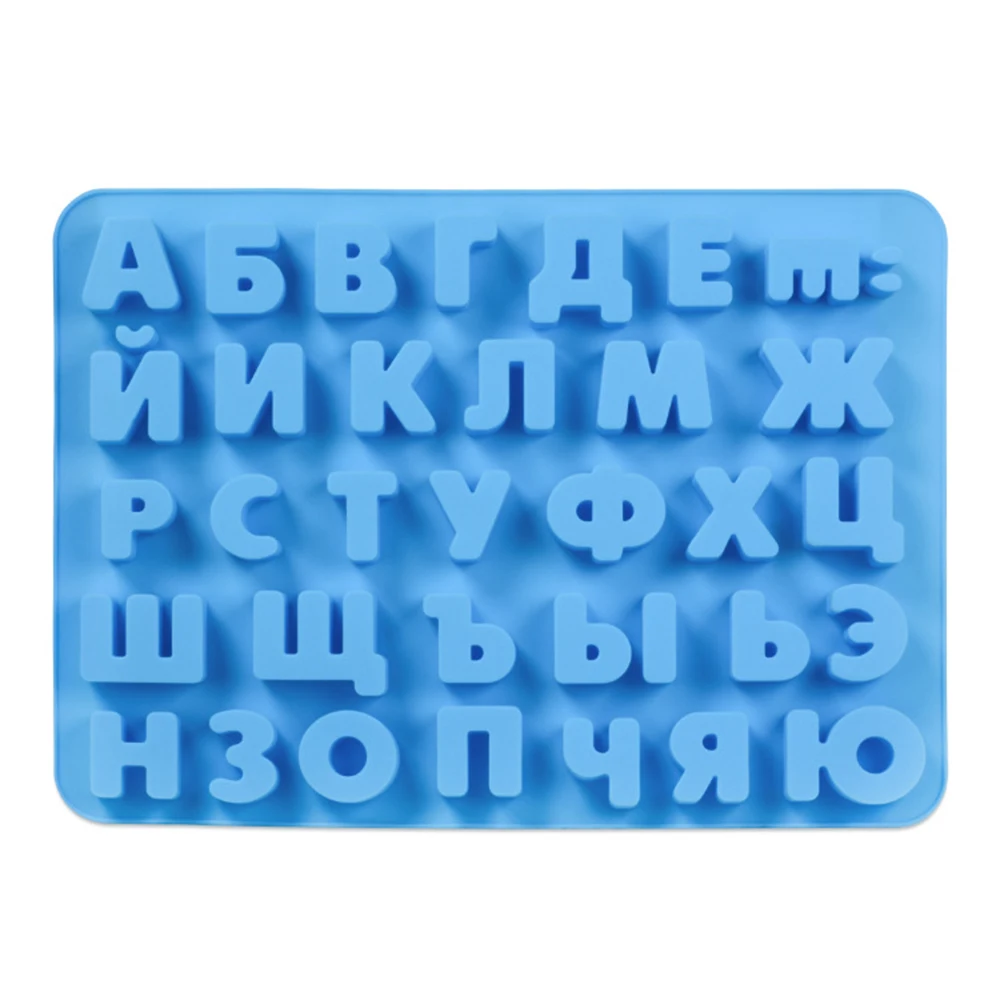 

New 3d Russian Alphabet Silicone Mold Chocolate Mold Cake Decorating Tools Tray Fondant Molds Jelly Cookies Baking Mould