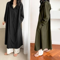 casual female autumn hooded trench womens solid button pocket maxi coats zanzea long sleeves pleated windbreaker plus size 5xl