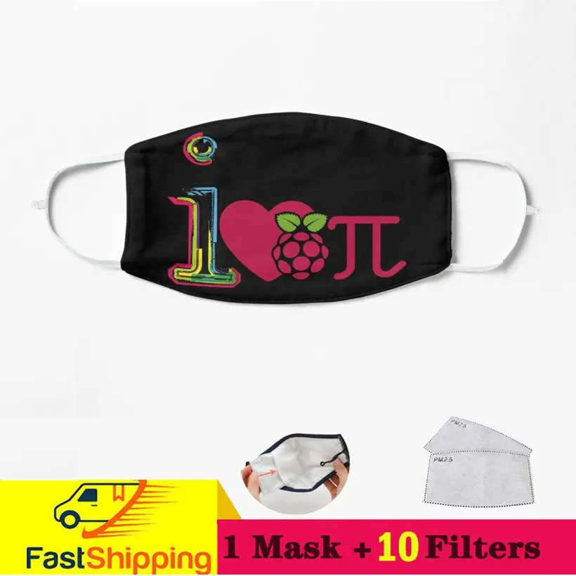 I love Raspberry Pi Eye Heart маска для лица Пыленепроницаемая ветрозащитная ротовая