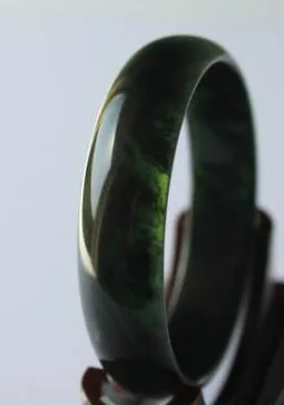 

Genuine Natural Black Green Jade Bangle Bracelet Fashion Charm Jewellery Accessories Hand-Carved Amulet Gifts for Women Men