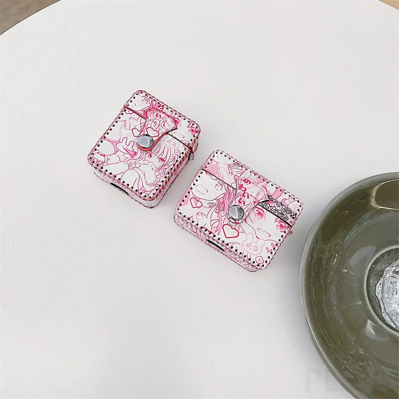 Милые Мультяшные девушки мягкие кожаные чехлы для наушников Apple AirPods 1 2 3 Забавный