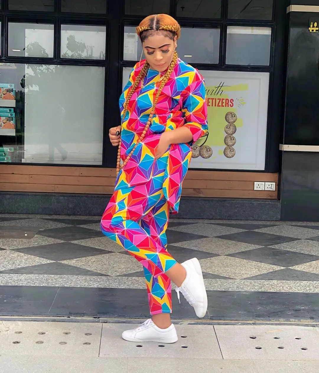 2019 Европа и США новые модные женские свободные брюки с геометрическим принтом из