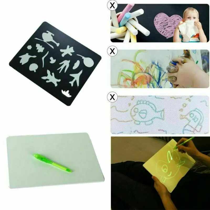 

Draw With Light In Darkness Children's A4 Sketchpad Toys Luminous Drawing Board