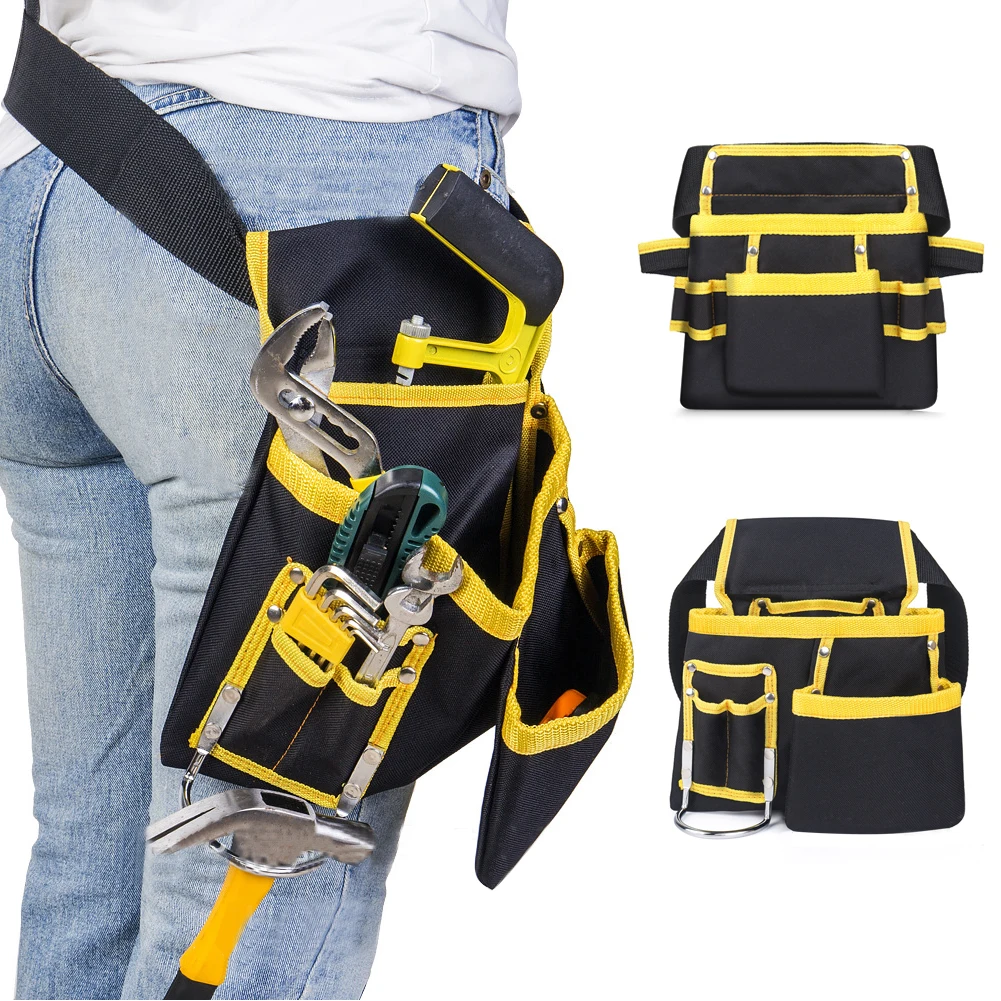 

Hardware Storage Thicken Portable Wear Resistant Multi Pockets Practical Tool Bag Waist Pouch Belt Electrician Oxford Fabric