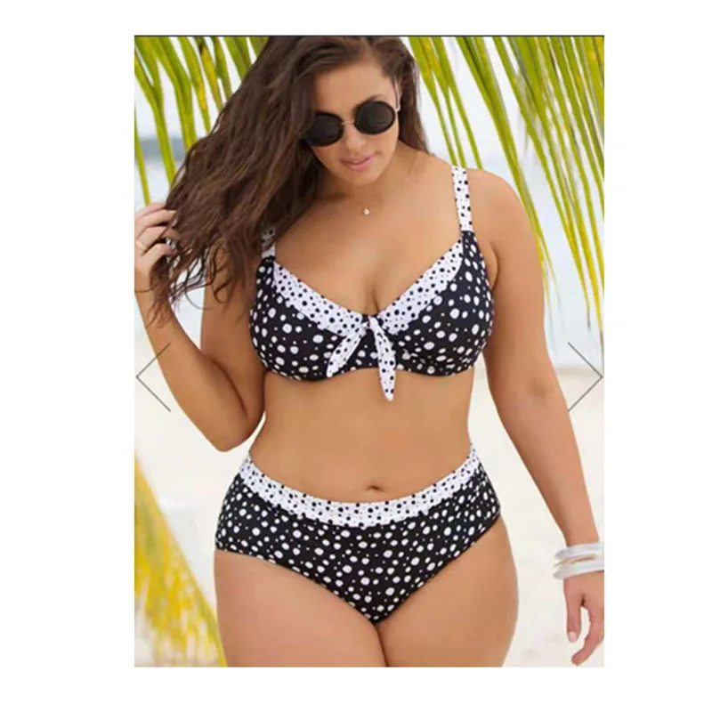 Бикини с принтом большого размера купальный костюм бикини пуш-ап для плавания