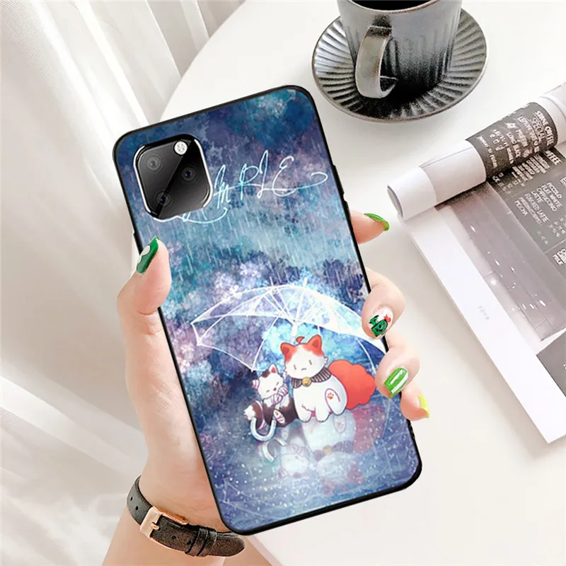 Чехол для Iphone11 Pro XR 11Pro Max 8 7P XS 6s силиконовый мягкий черный чехол с милым котом и