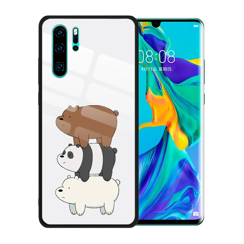 Чехлы из закаленного стекла для Huawei P40 Pro + P30 P20 Lite P Smart 2019 Plus милый противоударный