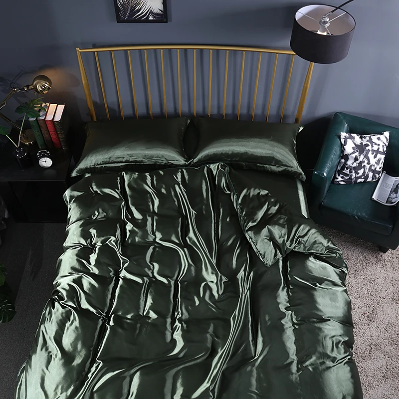 

Solid Color Bedding Set Luxury Soft Bed Sheet And Pillowcases Quality Quilt Cover Bed Set For Home Quality Bed Cover Set