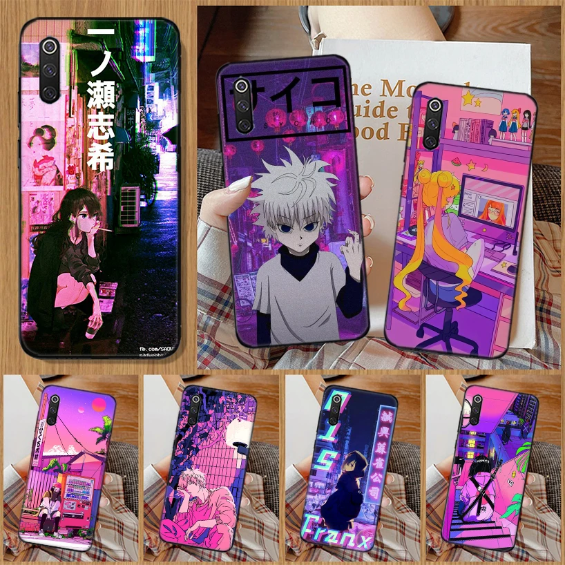 

Anime Vaporwave Glitch Hot Phone Case For Xiaomi Redmi Note 10 Pro 10S 9S 8T 7 8 9 9A 9C 8A 7A 6A 5 6 S2 K20 Black Print Cover C