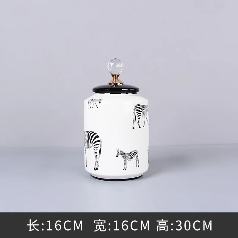 Nordic Стиль дома Гостиная зебры украшения Керамика кувшин ваза флористики цветок