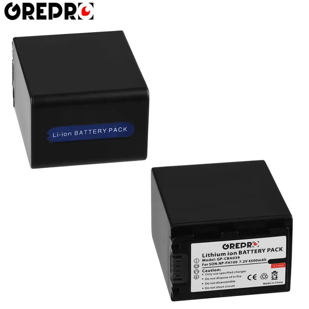Аккумулятор NP FH100 4500 мАч 2 шт. зарядное устройство с ЖК-экраном и USB-портом для Sony